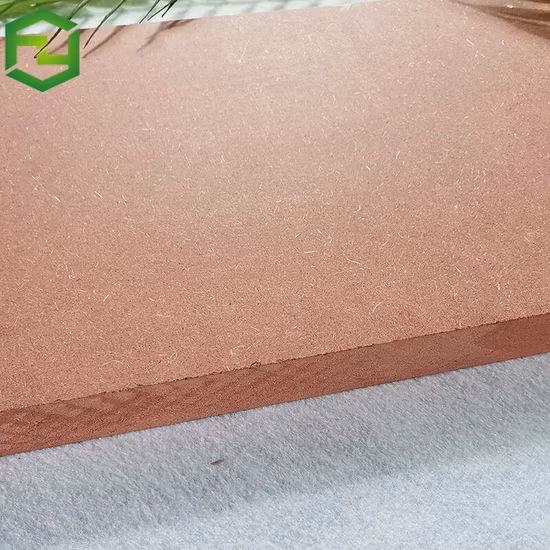 18mm1220X2440mm 차원 갱도지주 MDF 멜라민 널 빨간 E1 불 MDF 조형 저항하는 MDF